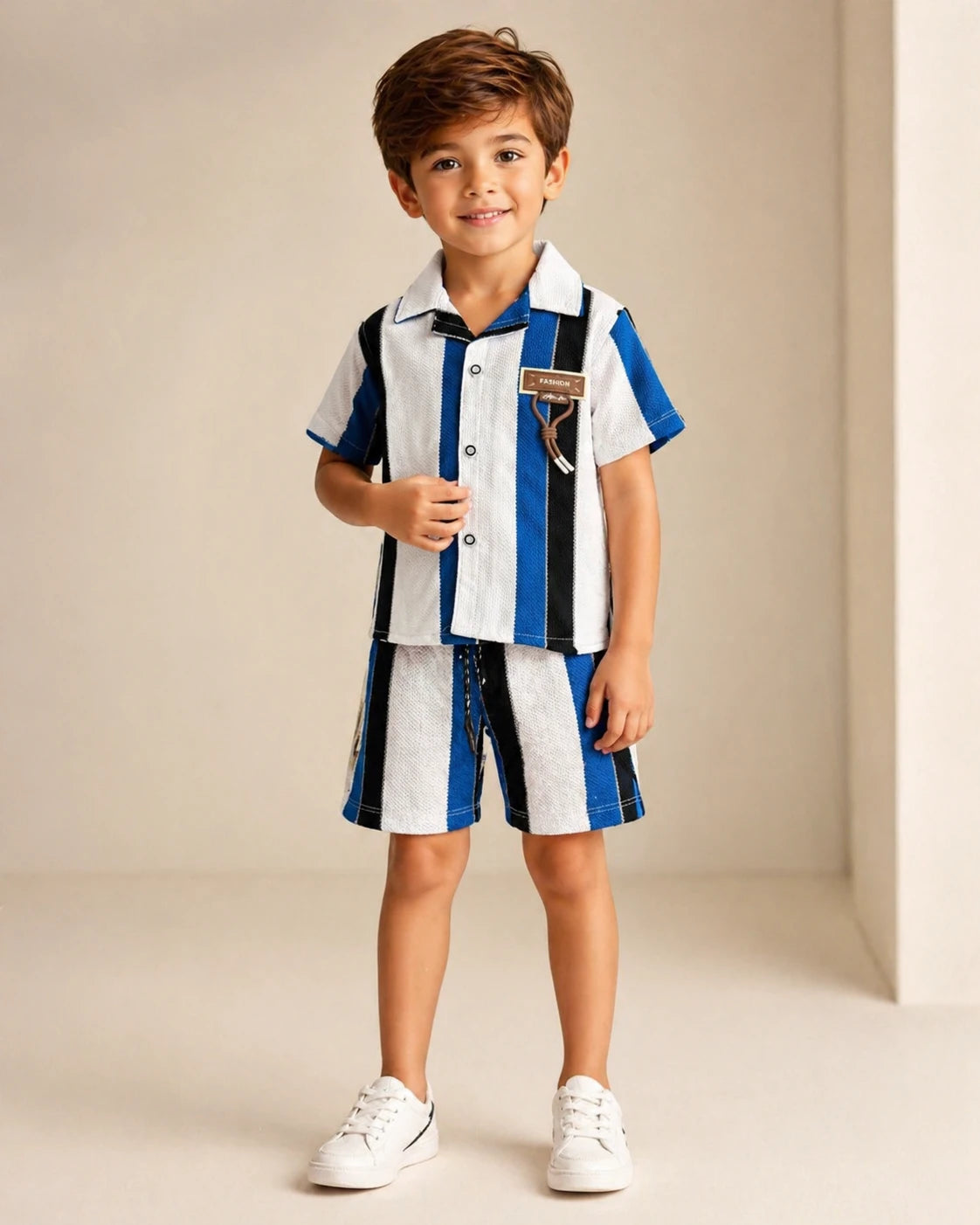 Striped Shirt & Shorts Set