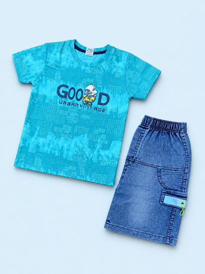 Graphic T-Shirt & Cargo Shorts Set