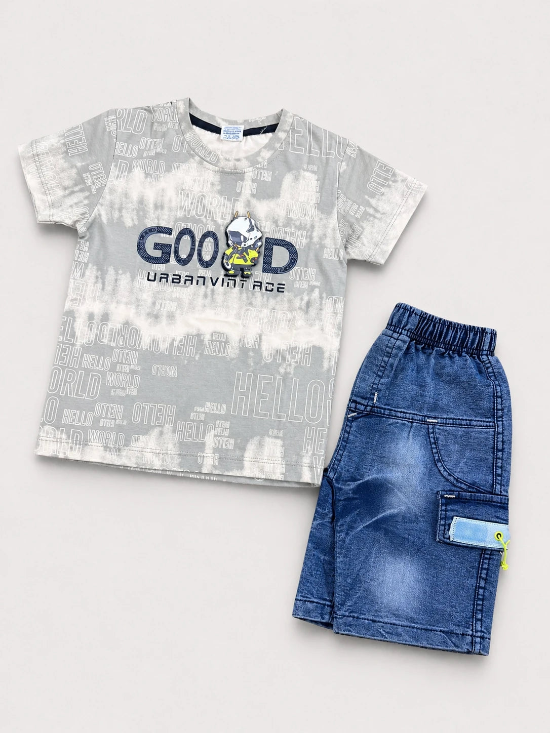 Graphic T-Shirt & Cargo Shorts Set