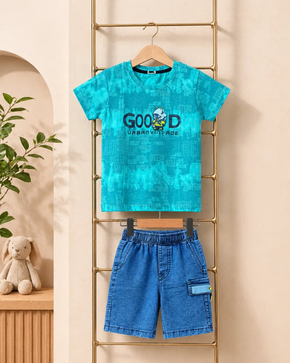 Graphic T-Shirt & Cargo Shorts Set
