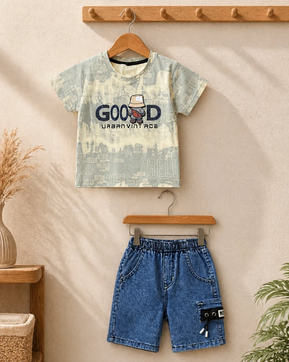 Graphic T-Shirt & Cargo Shorts Set