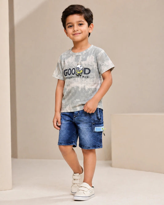 Graphic T-Shirt & Cargo Shorts Set