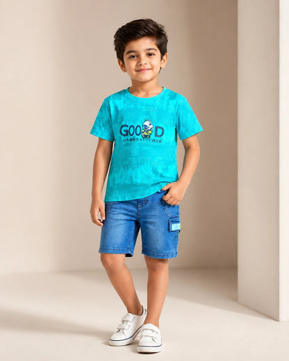 Graphic T-Shirt & Cargo Shorts Set