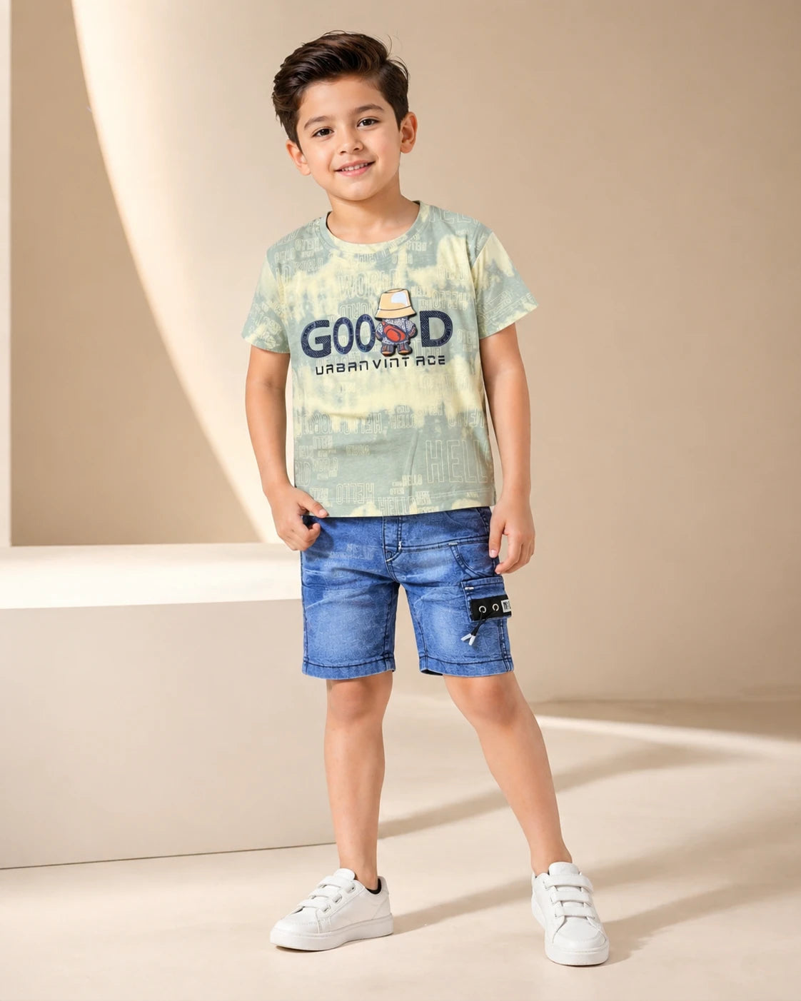 Graphic T-Shirt & Cargo Shorts Set
