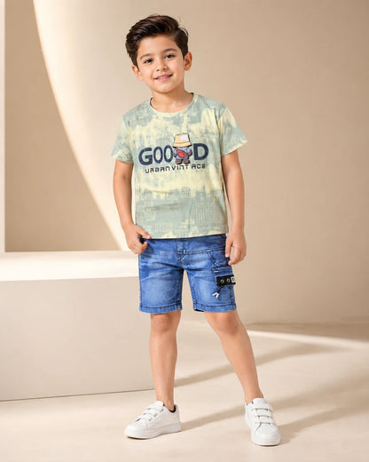 Graphic T-Shirt & Cargo Shorts Set