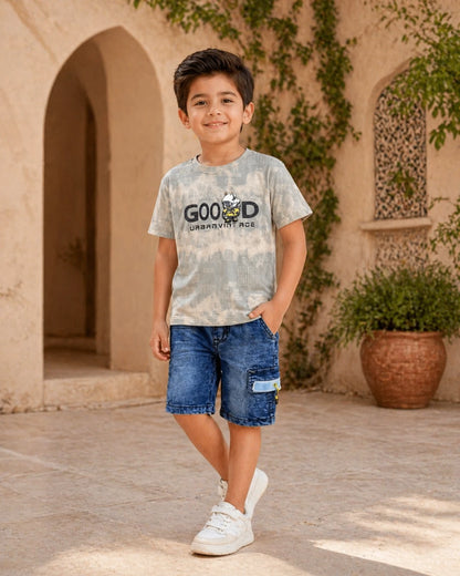 Graphic T-Shirt & Cargo Shorts Set