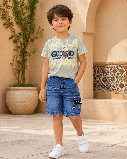 Graphic T-Shirt & Cargo Shorts Set
