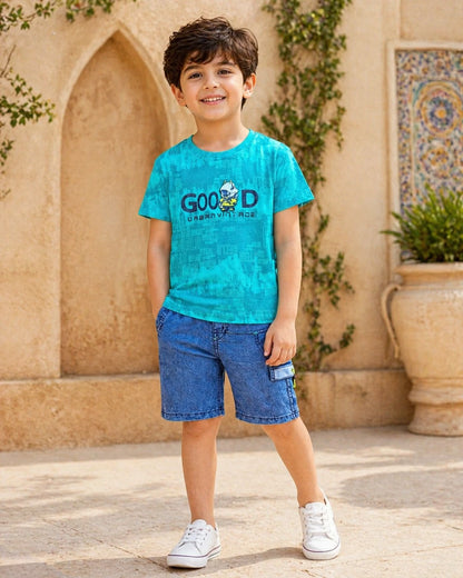 Graphic T-Shirt & Cargo Shorts Set