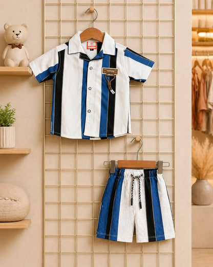 Striped Shirt & Shorts Set